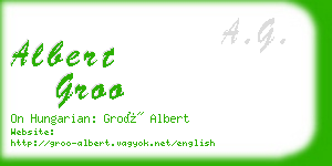 albert groo business card